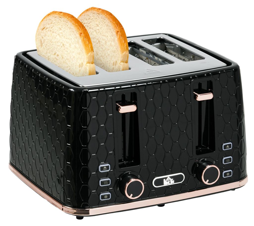 HOMCOM Toaster 4 Scheiben mit 7 Bräunungsstufen, Produktbild 