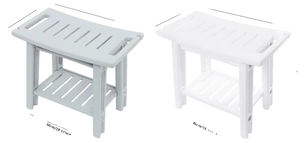 Banc de douche antidérapant gris pour éviter les chutes en salle de bain