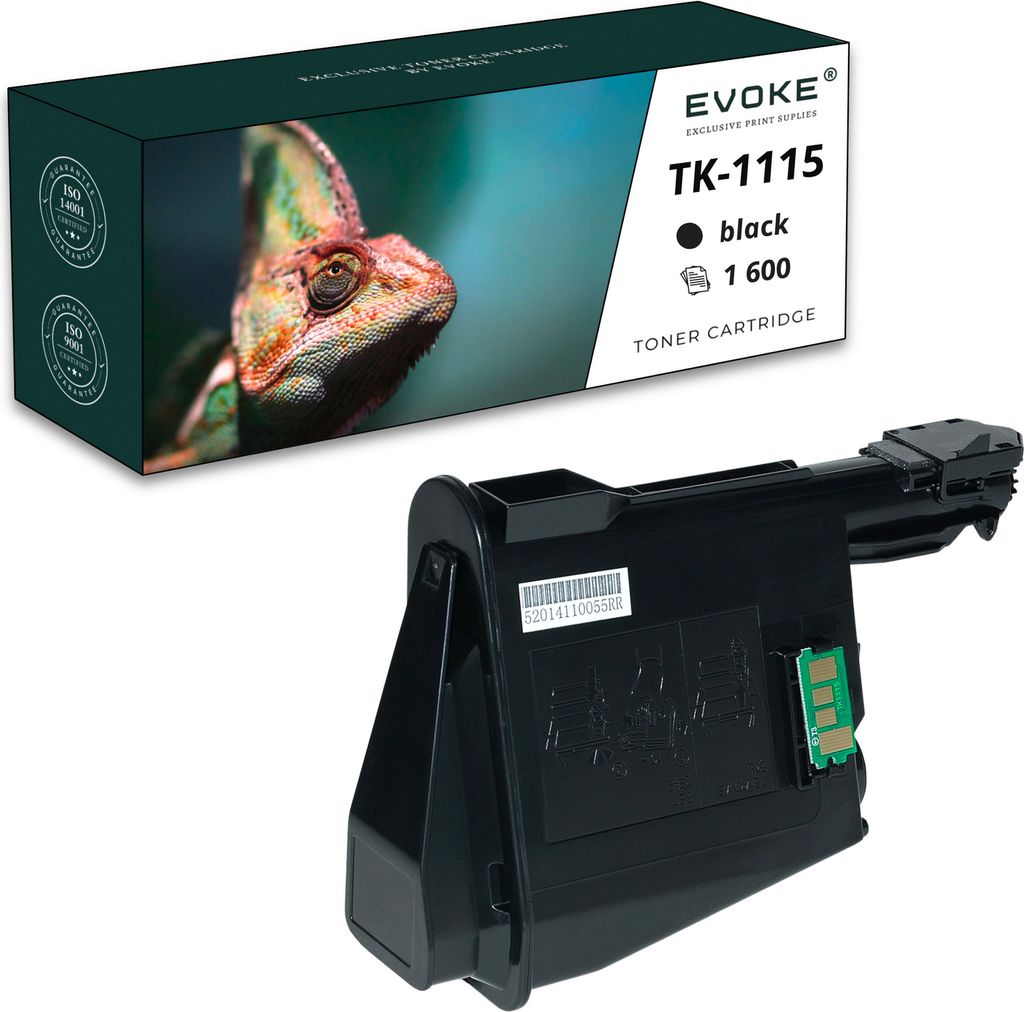 A toner cartridge and its packaging are shown.