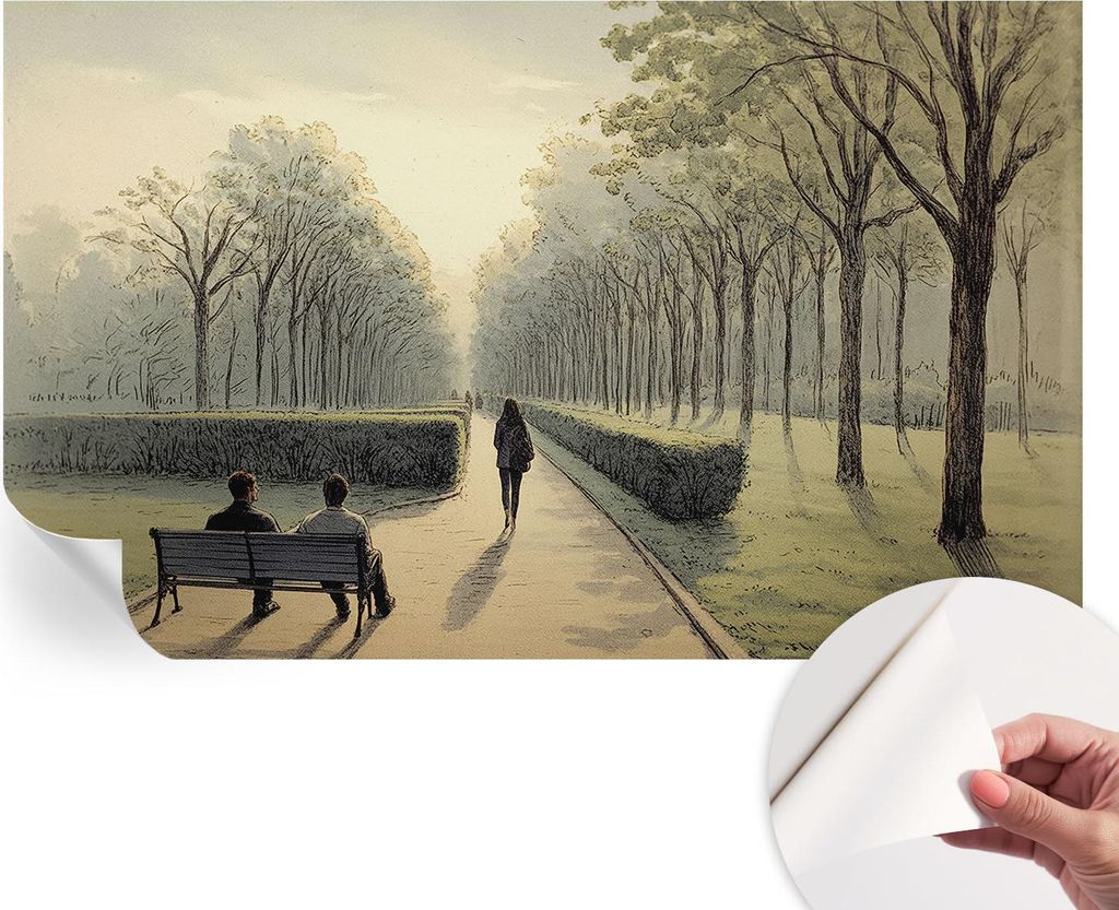 Selbstklebende Wandtapete - Dekorative Tapete für Wohnzimmer - Klebefolie für Wandbilder - Tapetenfolie für Wanddekoration - 416x254 - Parkfrieden