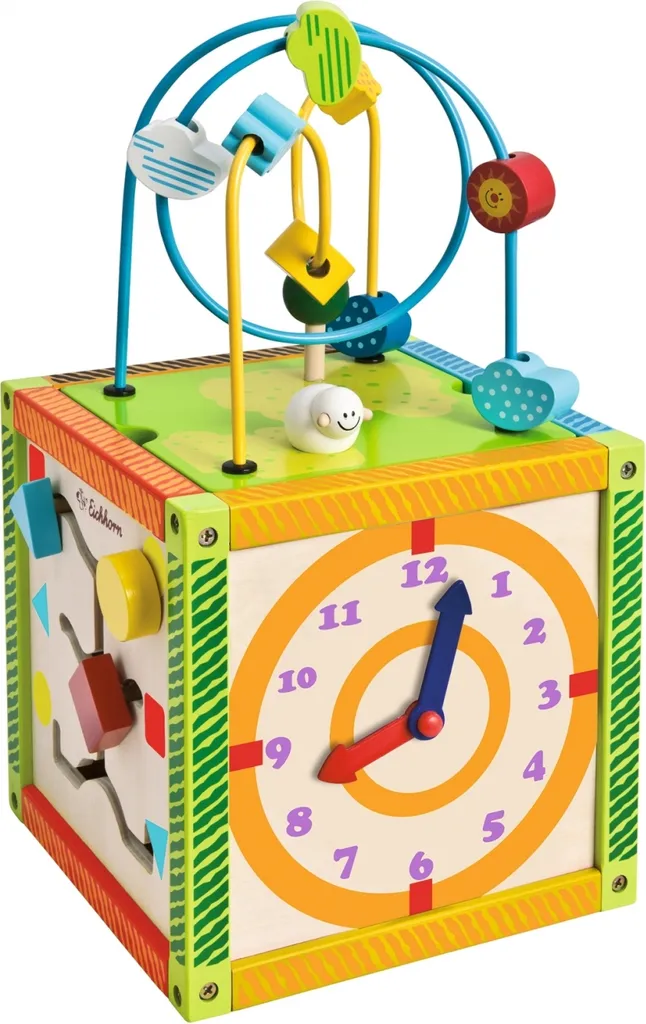 Cube d'Éveil Multi-activités en Bois Eichhorn Color pour Bébé dès 1 An - 5