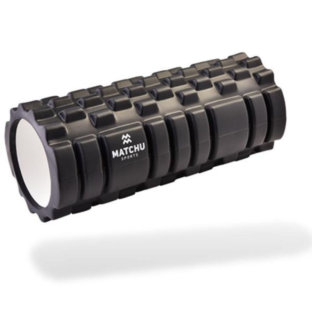 Matchu Sports Faszienrolle 33x14 cm Schwarz - Massagerolle - 3 in 1 Foam Roller - Schaumstoffrolle - Fitnessrolle - Yoga, Pilates, Workout Roller
