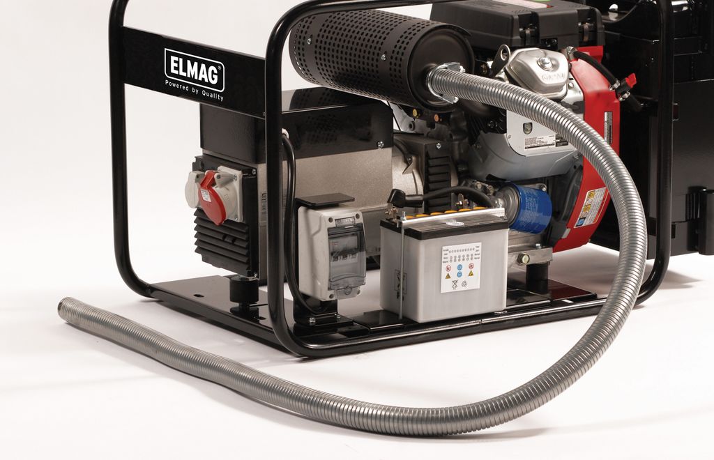ELMAG Abgasrohr Edelstahl flexibel, 2 m inkl. Anschluß ID28/AD30mm, für Stromerzeuger mit 1B20,1B30 und L70 Motor inkl. Klemmschelle