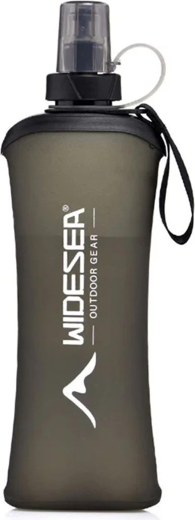 Faltbare Trinkflasche 500 ml, BPA-frei – Ultraleichte Soft Water Bottle aus TPU mit Silikon-Mundstück – Outdoor Wasserflasche für Wandern, La...