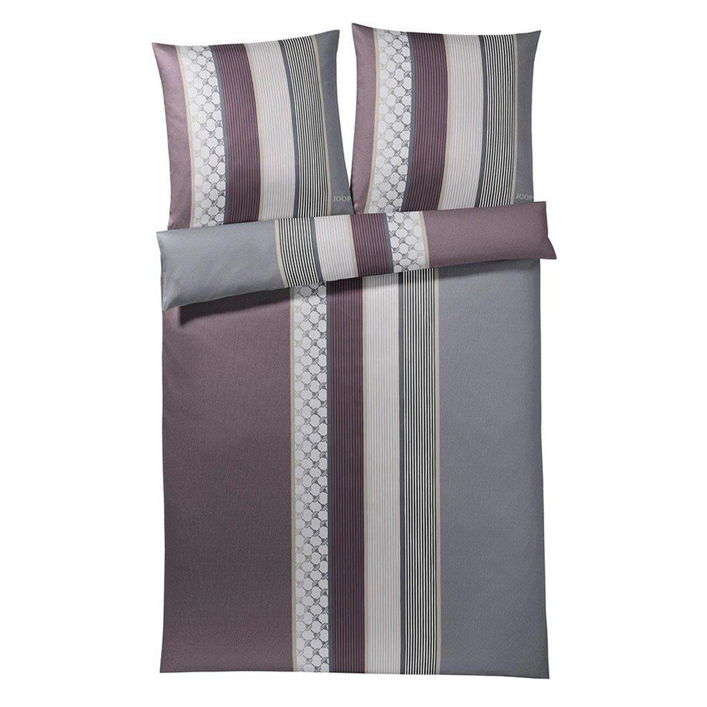 JOOP! Mako-Satin Bettwäsche Cornflower Stripe 4069, deep wine, 240x220+80x80 cm