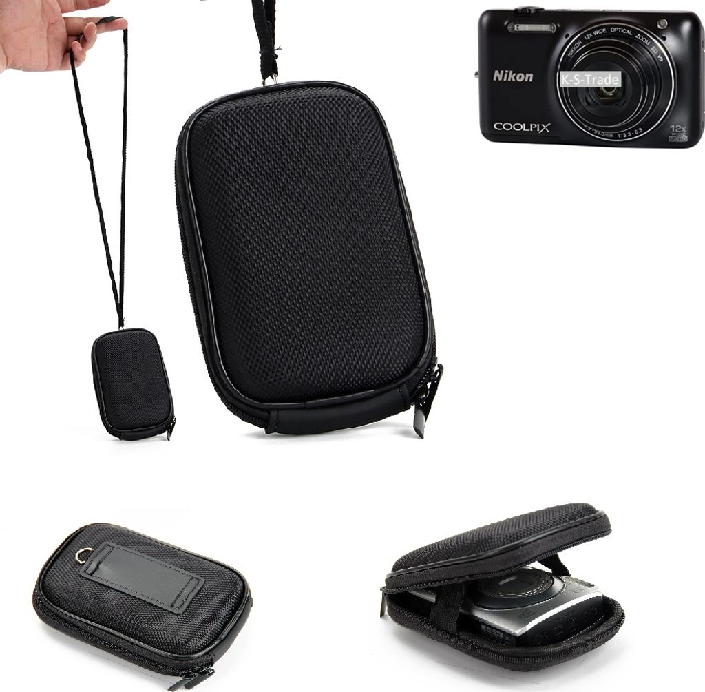 K-S-Trade Hardcase Kamera-Tasche Foto-Tasche kompatibel mit Nikon Coolpix S6600 für Kompaktkamera Gürteltasche Case Schutz-Hülle