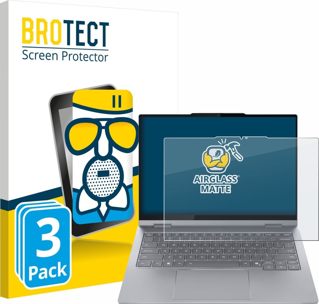 3x BROTECT Entspiegelungs Schutzglas für Lenovo ThinkBook 14 2-in-1 Gen 5 Schutzfolie Panzer Folie Glas Display Schutz matt