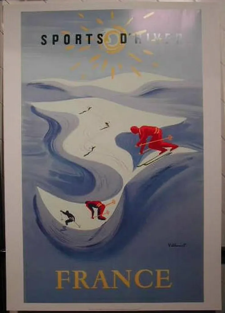Affiche de Ski 70x100cm pour Décoration Chalet - Poster Sports d'Hiver