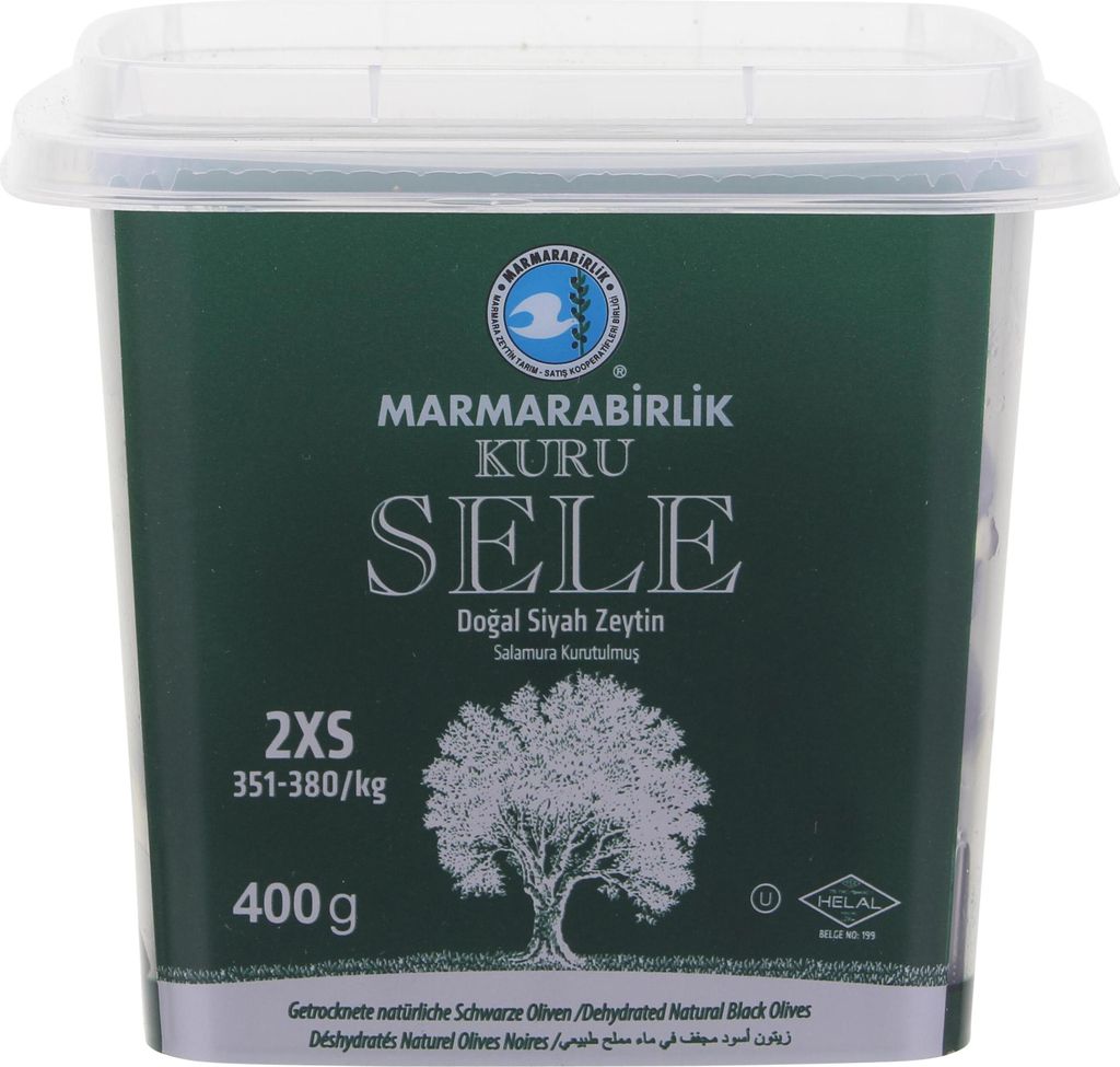 Marmarabirlik Kuru Sele Getrocknete Natürliche Schwarze Oliven 400g