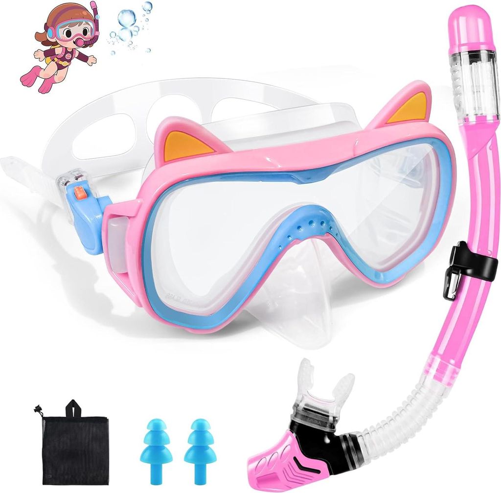 Schnorchelset für Erwachsene mit trockener Schnorchel, Kinder-Schwimmbrille und Tauchbrille - Einheitsgröße, unisex - Ideal zum Schnorcheln, Sch...