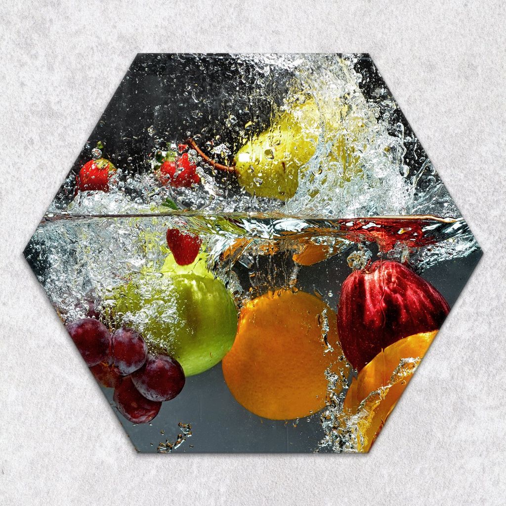 Glas-Herdabdeckplatten Glaskeramikkochfeld-Abdeckung Spritzschutz Glas Hexagon Schneidebrett 40 cm Obst Holz