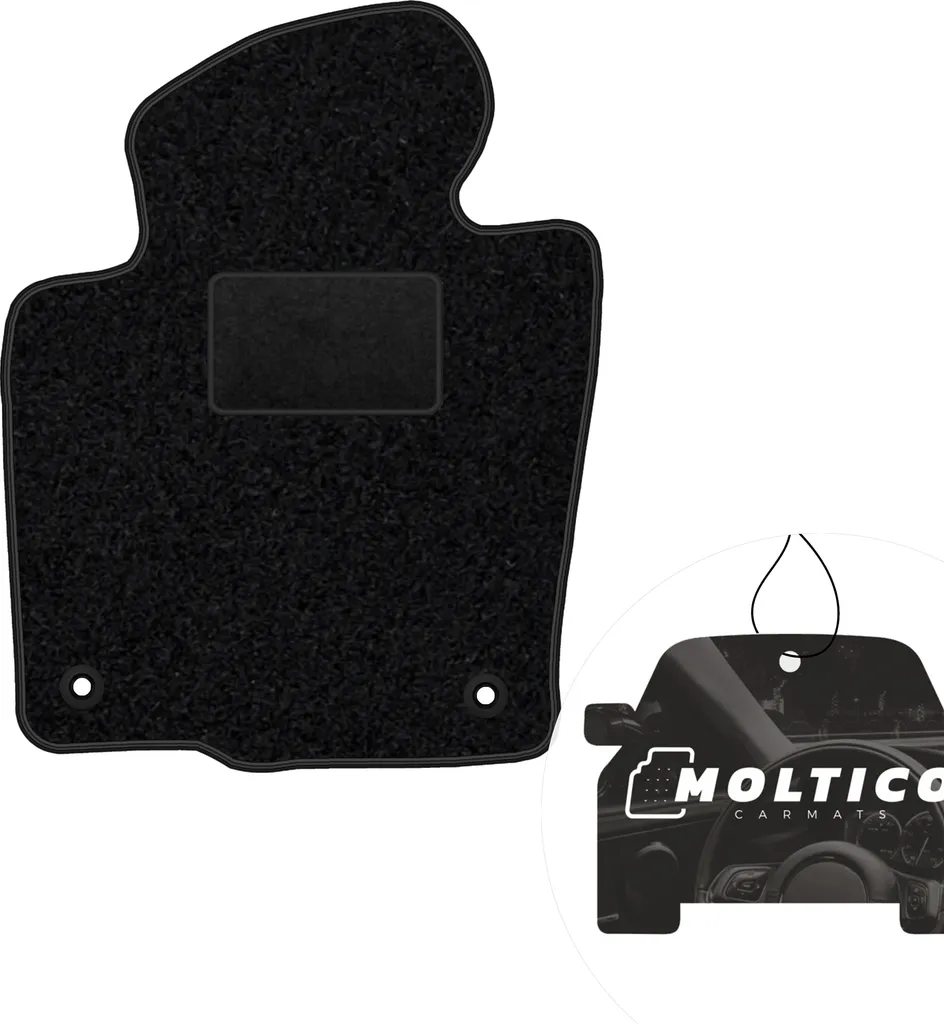 moto-MOLTICO tappetino conducente auto velours lato conducente tappetini auto nero tappetino conducente 1 pezzo adatto per VW Passat B6 2005-2010