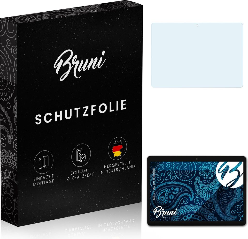 Bruni Basics-Clear 2x Schutzfolie kompatibel mit Xoro TelePad 96A3 4G (XOR400503) Folie