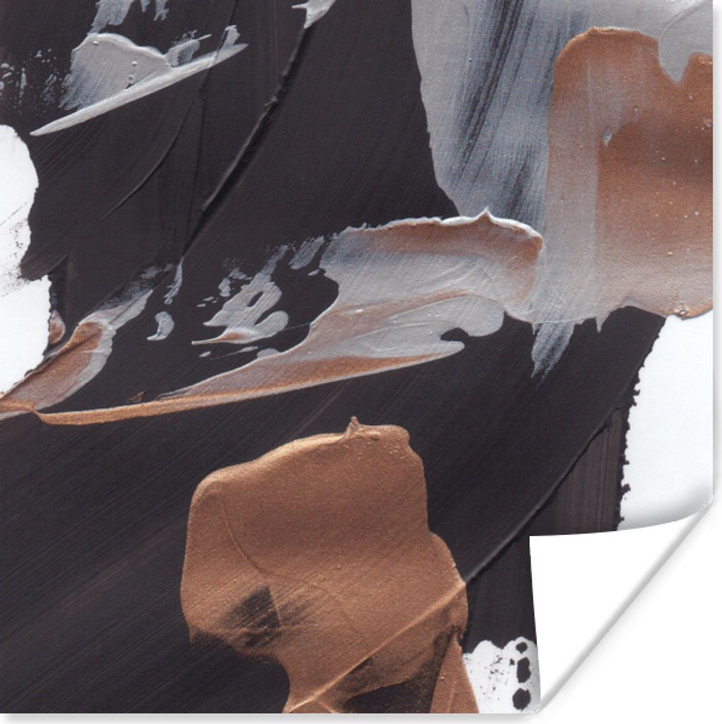 MuchoWow Poster Abstrakt - Farbe - Gold 100x100 cm - Babyzimmer