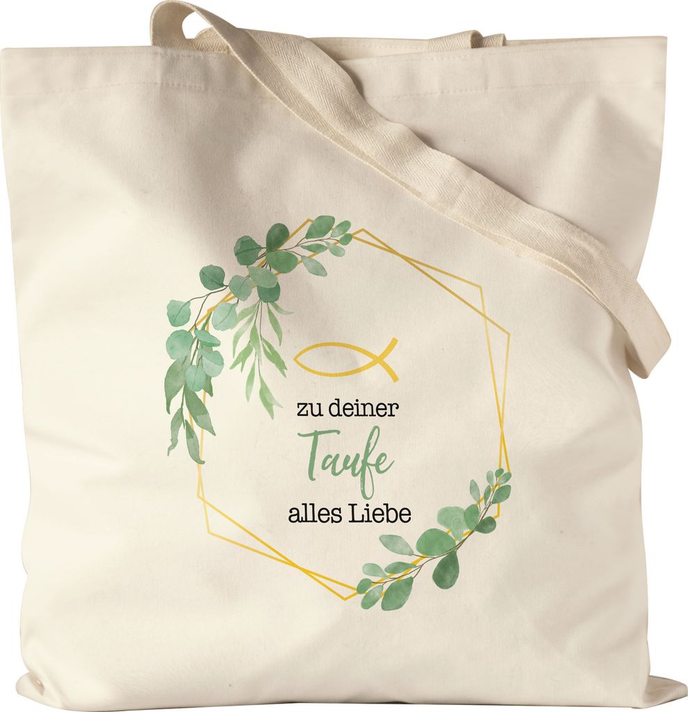 Zu deiner Taufe alles Liebe Jutebeutel Taufgeschenk Mädchen Patenkind Kirche
