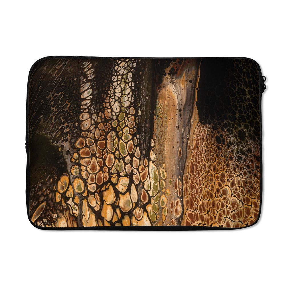 MuchoWow Laptop Hülle 14 ZollAcrylfarbe - Braun - Gießfarbe Laptoptasche - Laptoptasche - Stoßsicher - Schutzhaube