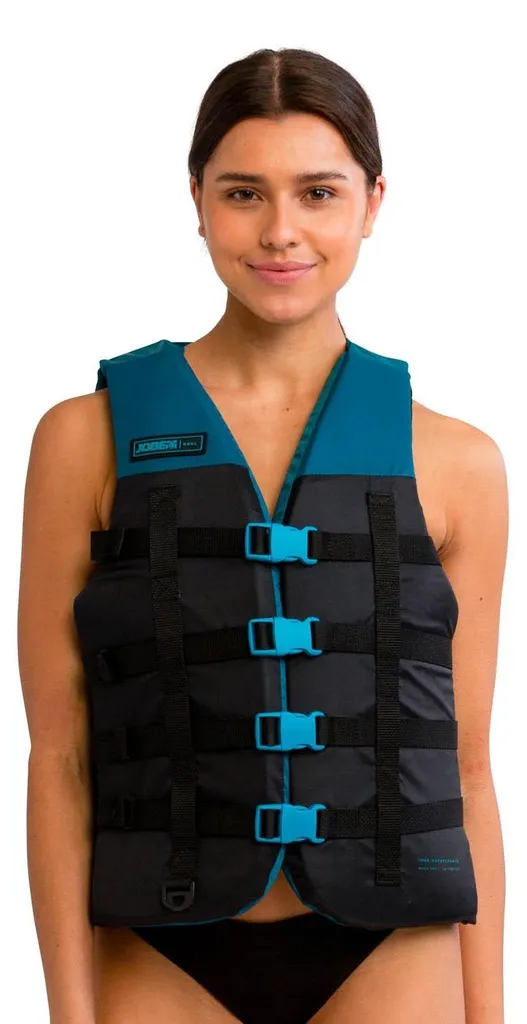Gilet Jobe Dual bleu sarcelle avec sangles ajustables pour ski et jet