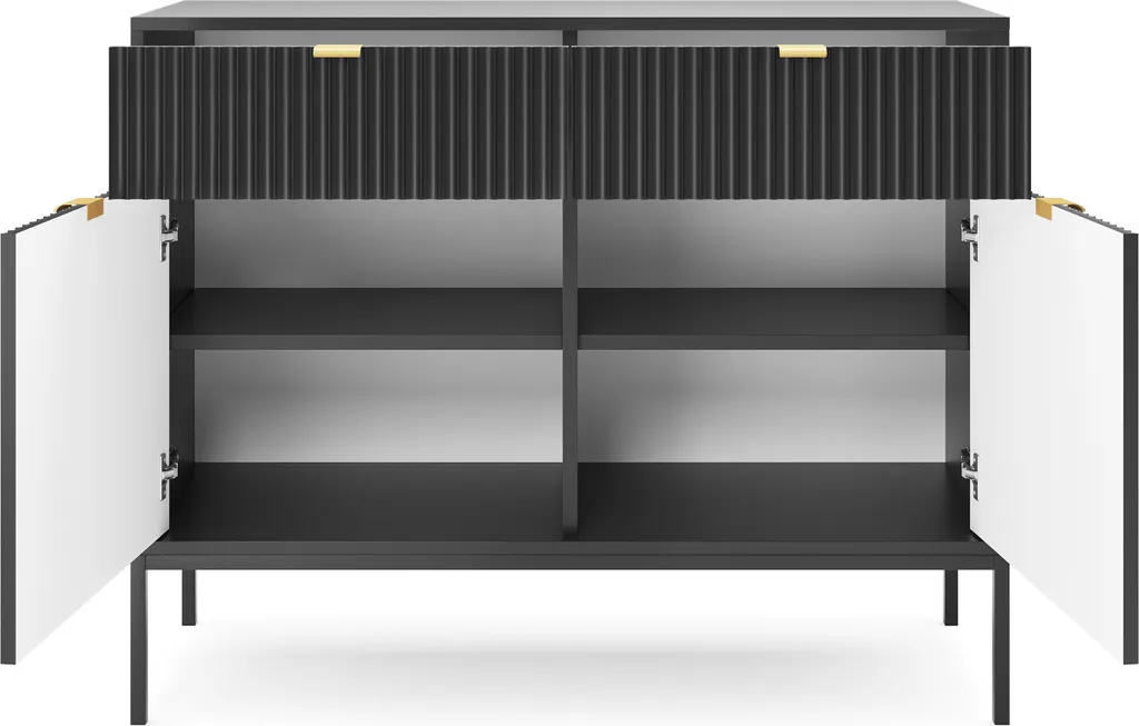 Commode de Chambre NOVA 104 cm Noire - Idéal Rangement Vêtements