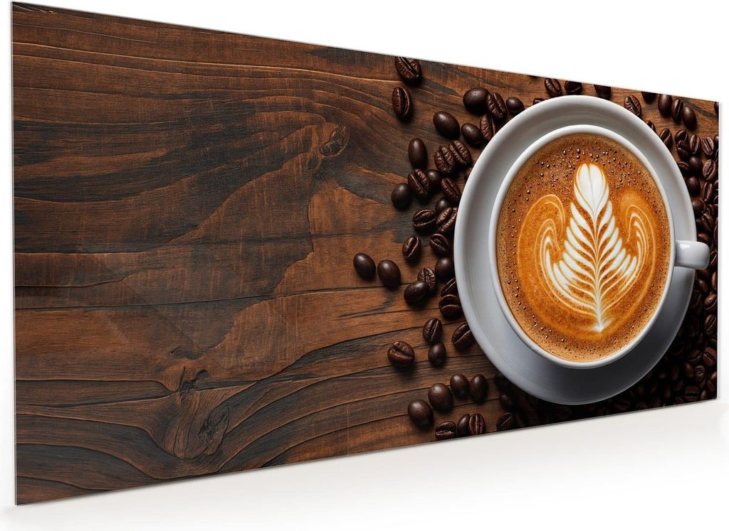 Küchenrückwand Spritzschutz Glas mit Motiv Kaffeegenuss 40 x 40 cm