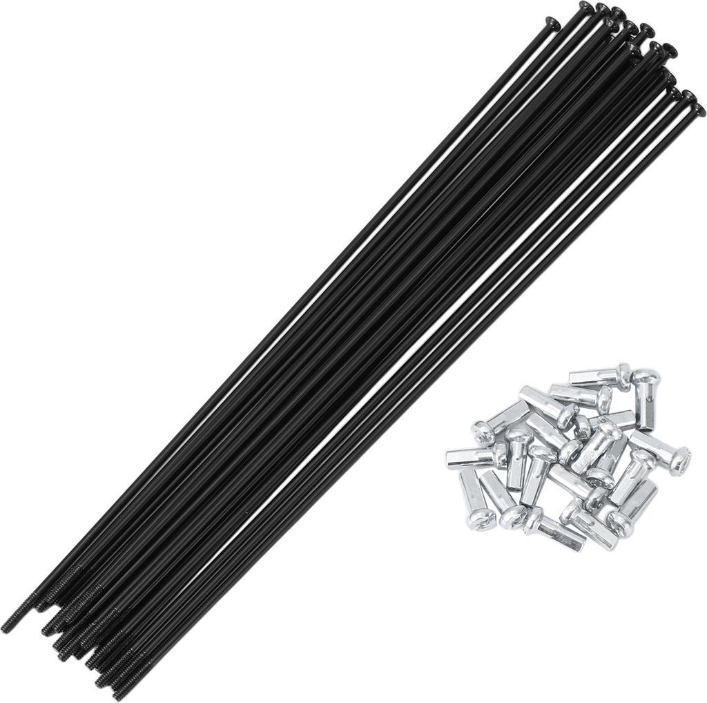 20 Set 14G Gerader Zug Fahrrad Speichen 171mm Gerade Zug Fahrrad Rad Speichen Kohlenstoffstahl Schwarz