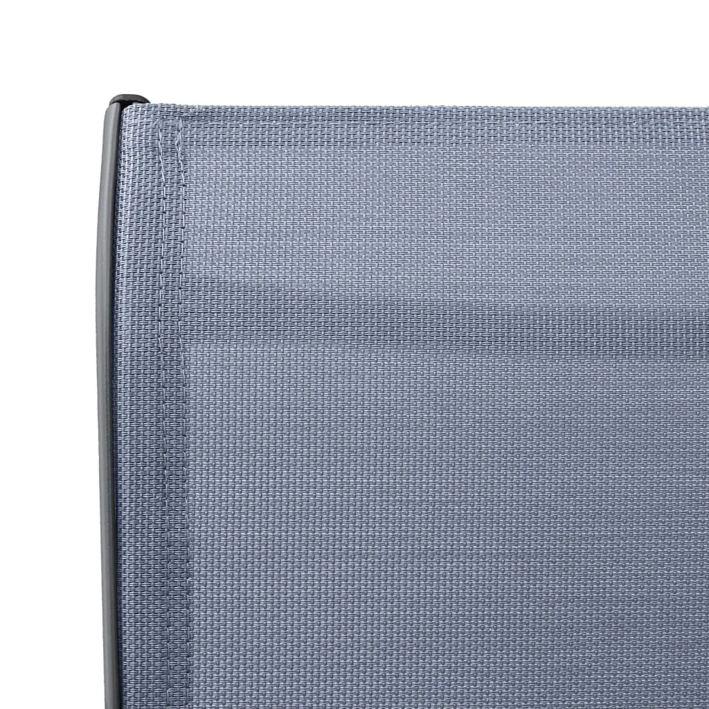 Lot de 2 Tabourets de bar extérieurs Gris avec Assise en Textilène - 6