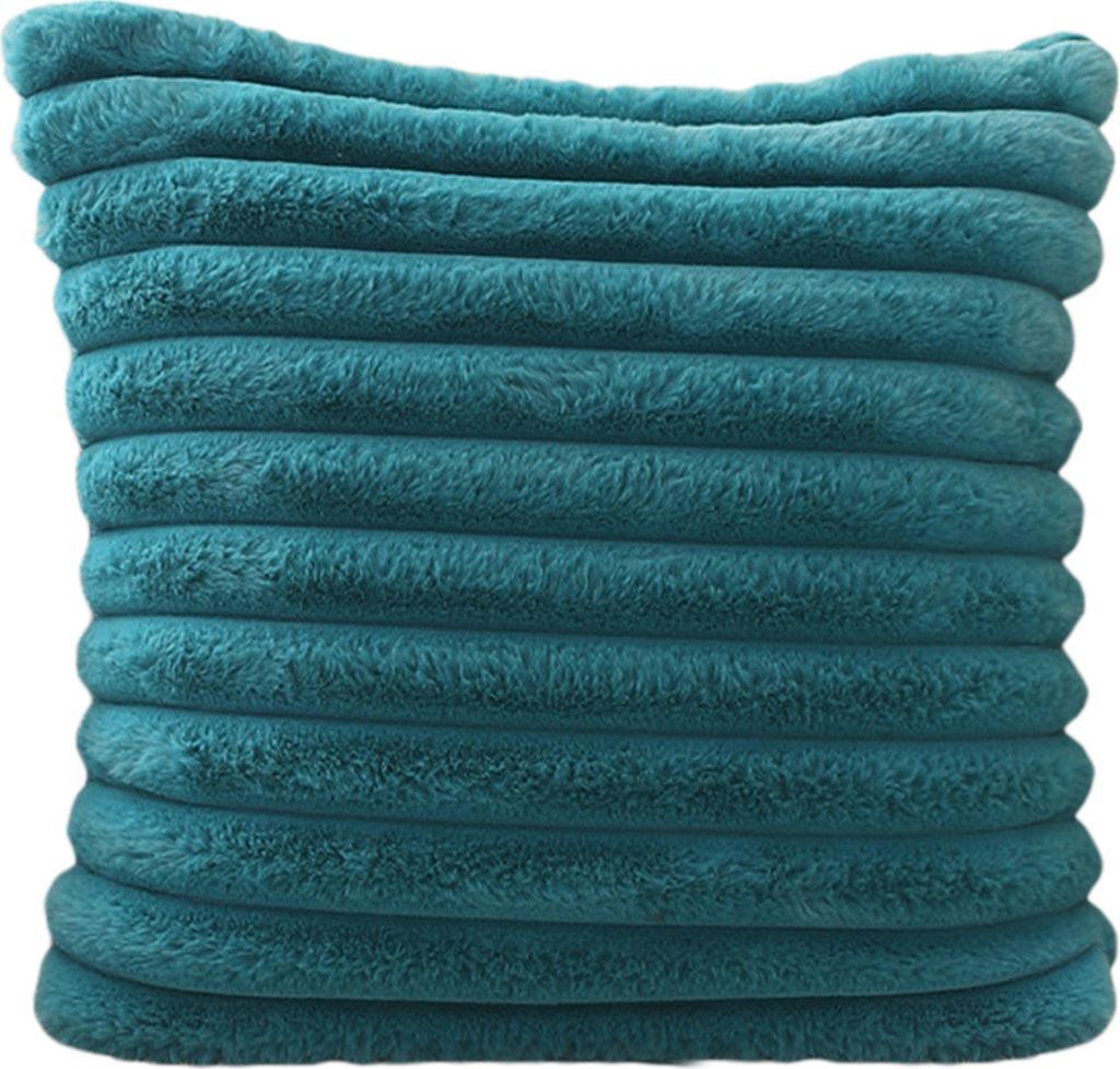 Kissenbezug, Streifen-Design, guter Komfort, weiche Haptik, Antifouling, dekorativer Kunstkaninchenfell-Plüsch-Überwurfkissenbezug, Heimbedarf