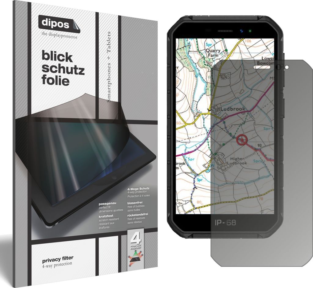 Schutzfolie für Ulefone Armor X7 Pro mit Sichtschutz Blickschutz Folie