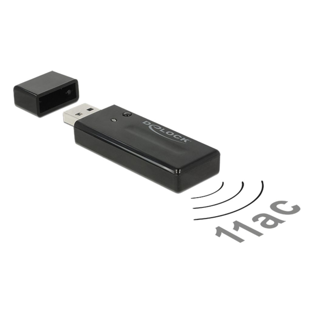 Delock USB 3.0 Dual Band WLAN ac/a/b/g/n Stick - Netzwerkadapter - USB 3.0 - Wi-Fi 5 - Schwarz