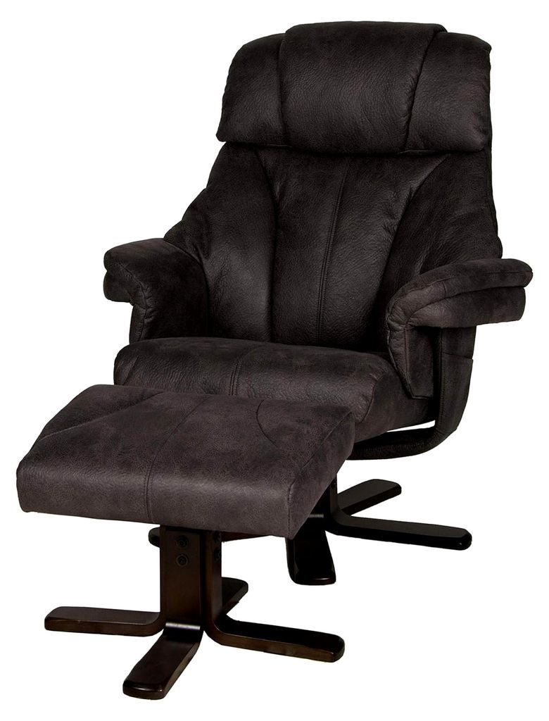 Yukon Relax Sessel, Fernsehsessel, Loungesessel, Ruhesessel, Büffel-Mikrofaser, Anthrazit, L/B/H: 87cm x 87cm x 106cm