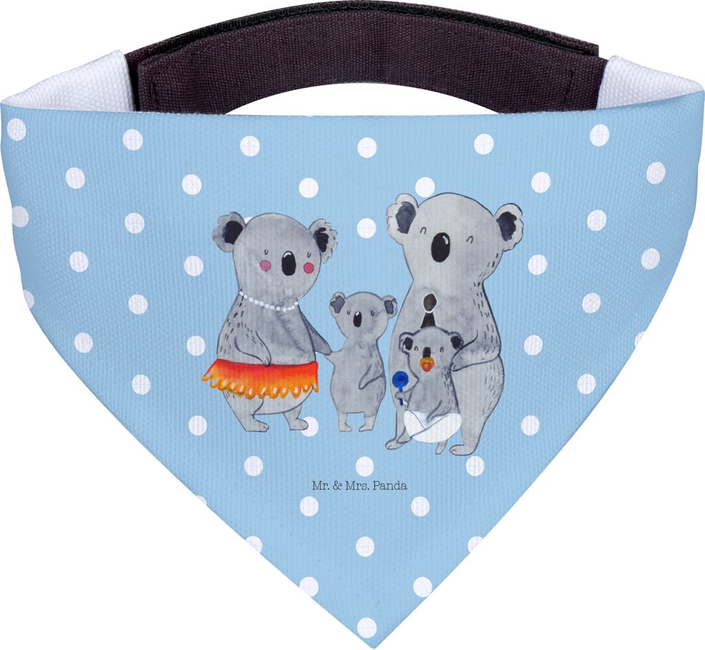 Mr. & Mrs. Panda Bandana Koala Familie - Blau Pastell - Geschenk, Muttertag, Koalas, Hunde Hals Tuch, Mama, Kinder, Halstuch Für, Papa, Family, Hu...