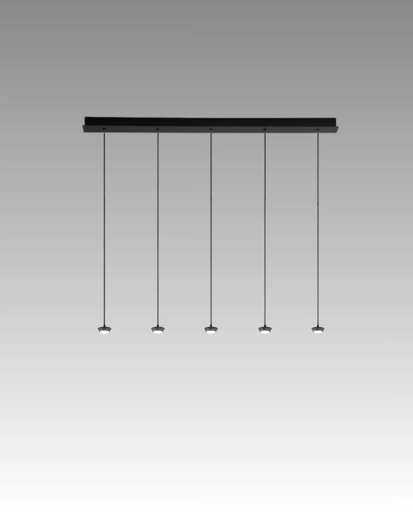 Suspension LED Linéaire 5 Feux : Éclairage Puissant et Non Éblouissant