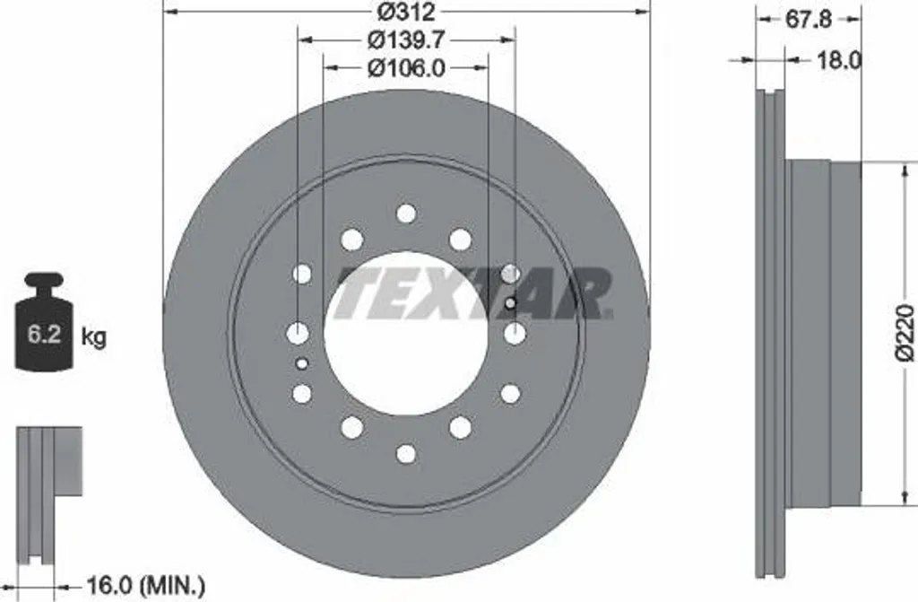 Disque de frein Land Cruiser Textar 92170103 : Fini les vibrations OE