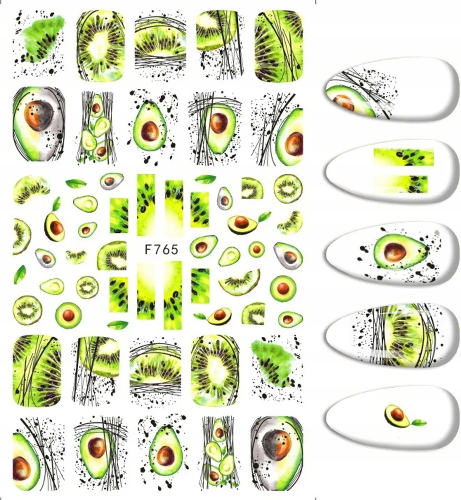 Adesivi Unghie Avocado per Bambine e Mamme - Nail Art Sicura