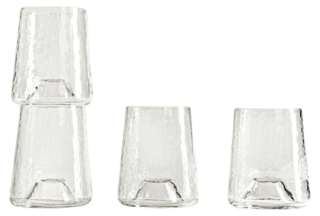 HOMLA CLARUM-Glas-Set mit gehämmertem Muster und gewölbtem Produktbild 
