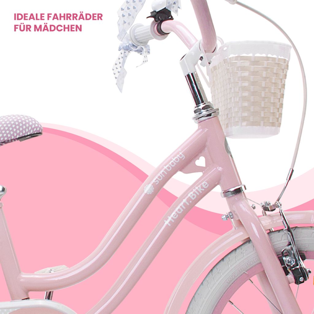Mädchenfahrrad 16 Zoll Glocke Zusatzräder Schubstange Produktbild 6