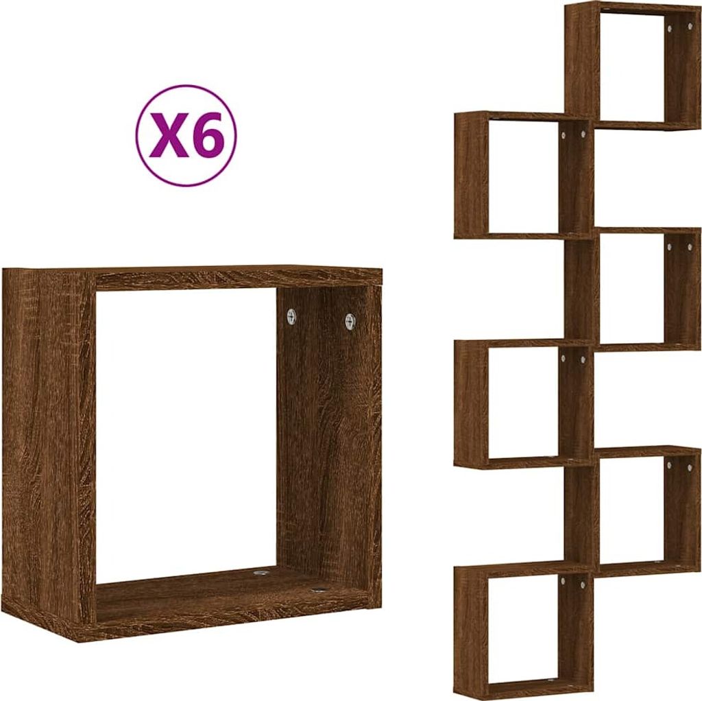 vidaXL Würfelregale 2 Stk. Braune 30x15x30 cm