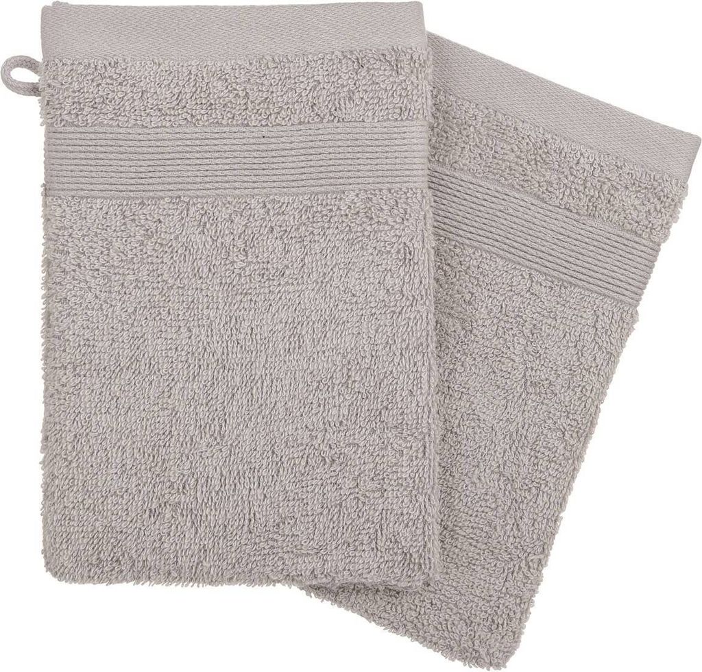 2er-set waschhandschuhe grau taupe 15x21cm - Atmosphera créateur d'intérieur