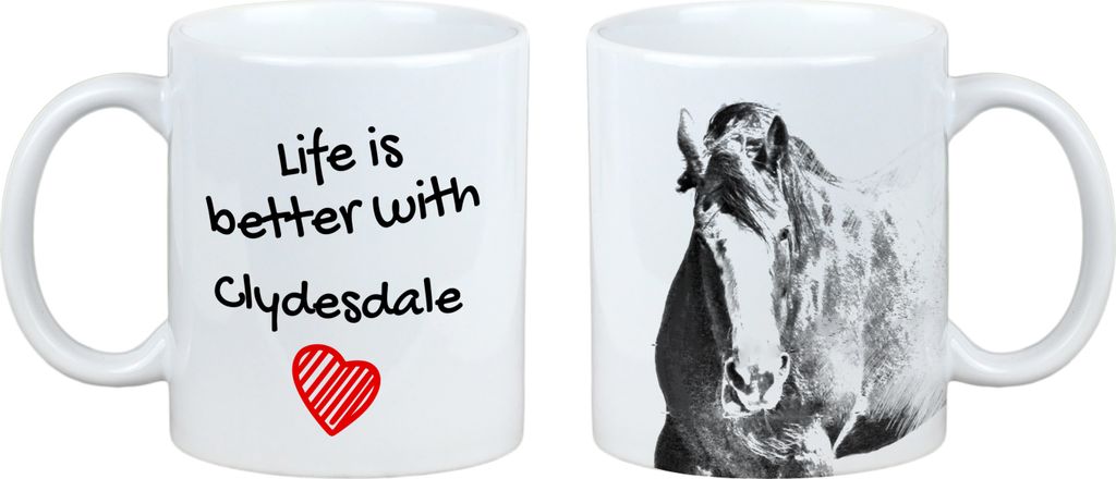Clydesdale - Tasse mit Pferd, Tasse mit Bild, personalisiertes Geschenk der Marke Art-Dog