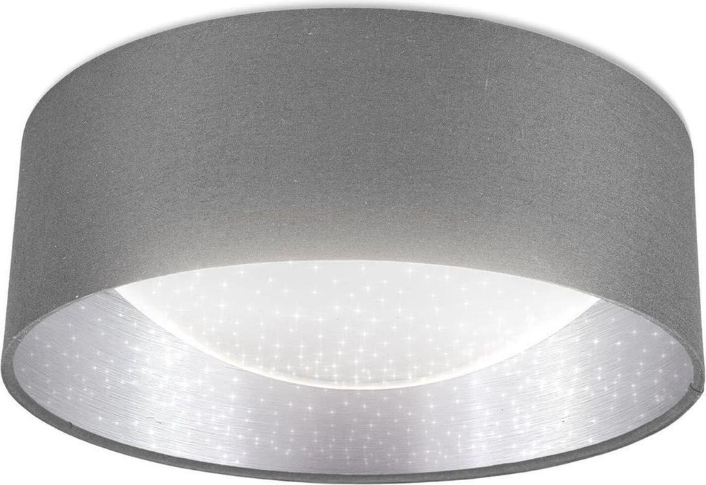 B.K.Licht Plafonnier étoile gris argenté, platine LED 12W Image du produit 