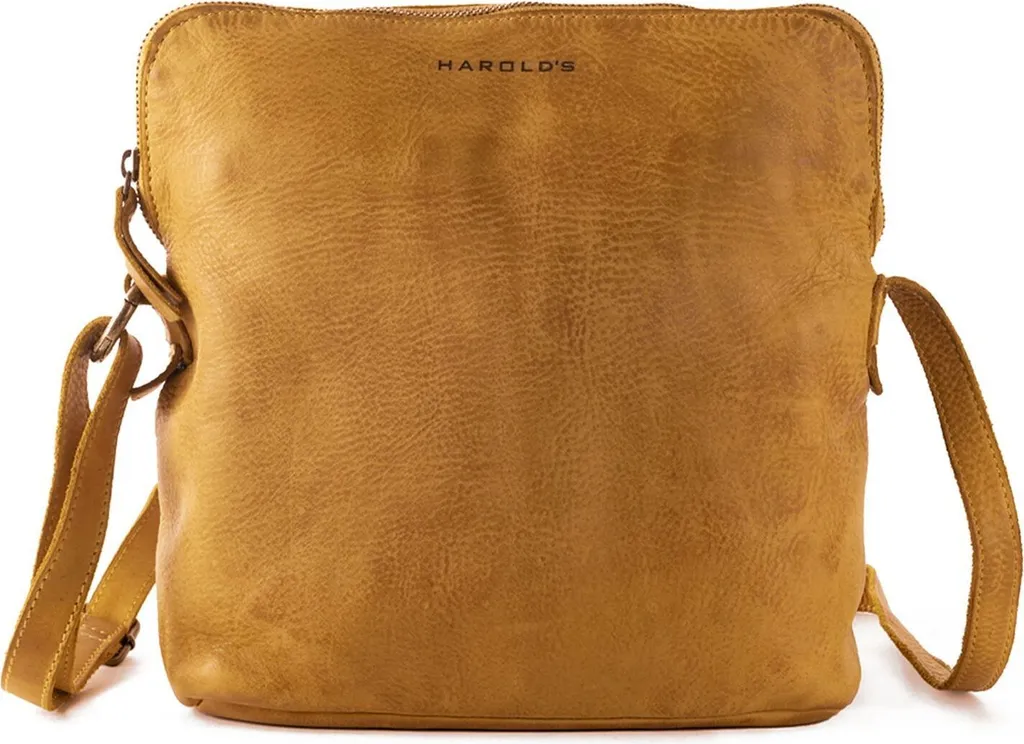Sac Bandoulière Submarine en Cuir Souple Jaune Foncé Postbag Upend