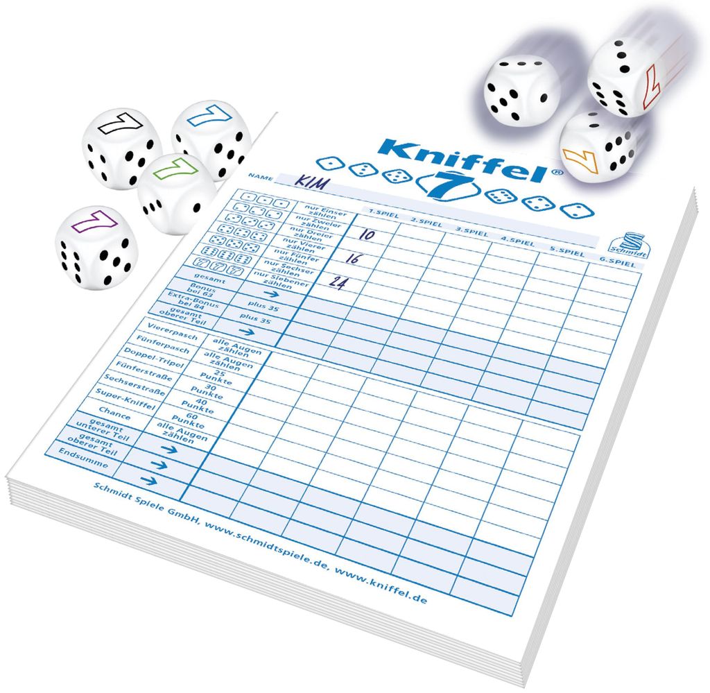 Schmidt Spiele Klein & Fein Kniffel 7, Würfelspiel, Immagine del prodotto 