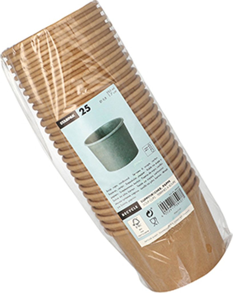 Starpak 25 Suppenbecher, Pappe rund 350 ml Ø 9,8 cm · 7 cm Produktbild 