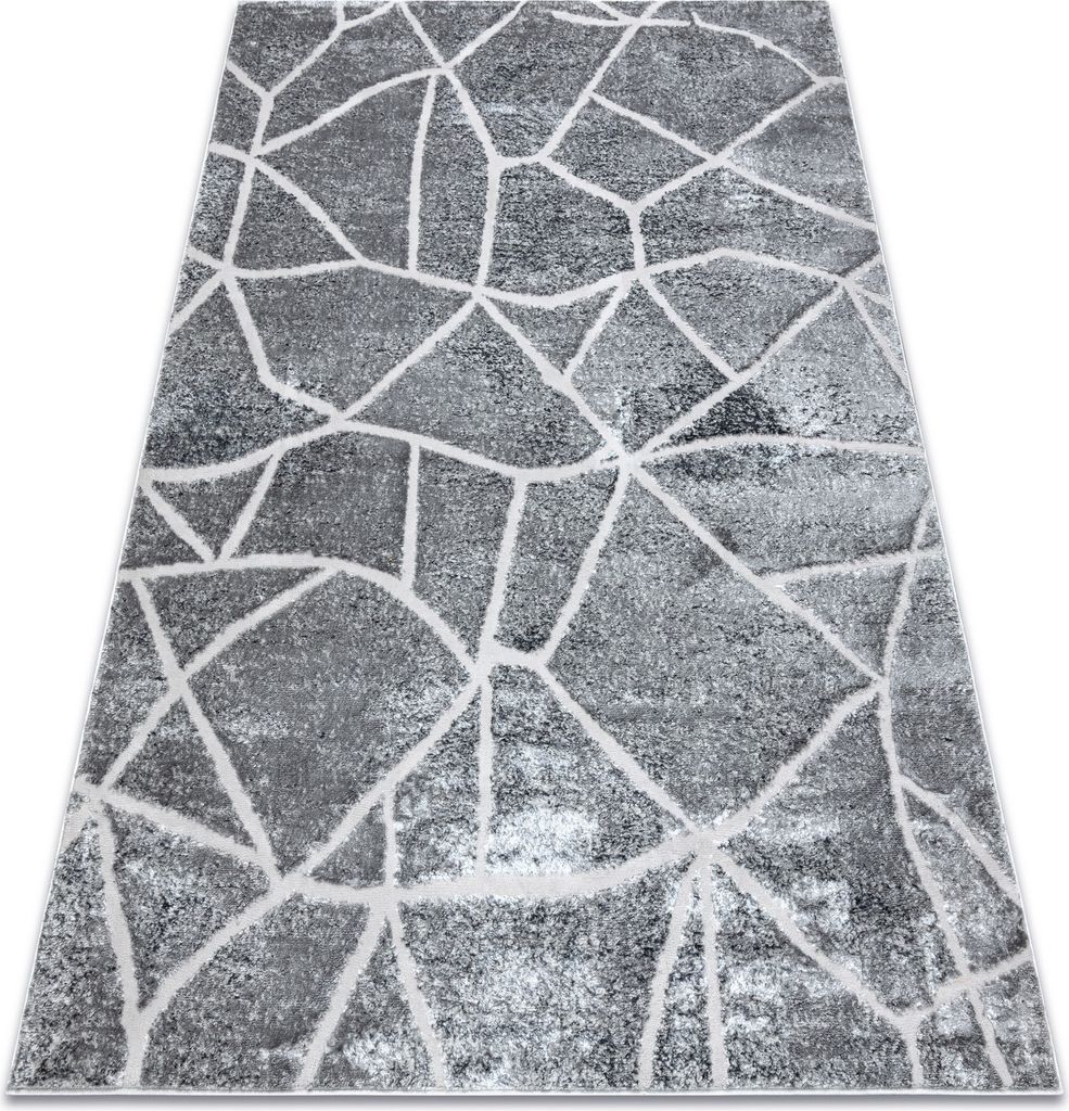 Modern MEFE Teppich 2783 Marmor - Strukturell zwei Ebenen aus Vlies dunkelgrau Grau 80x150 cm