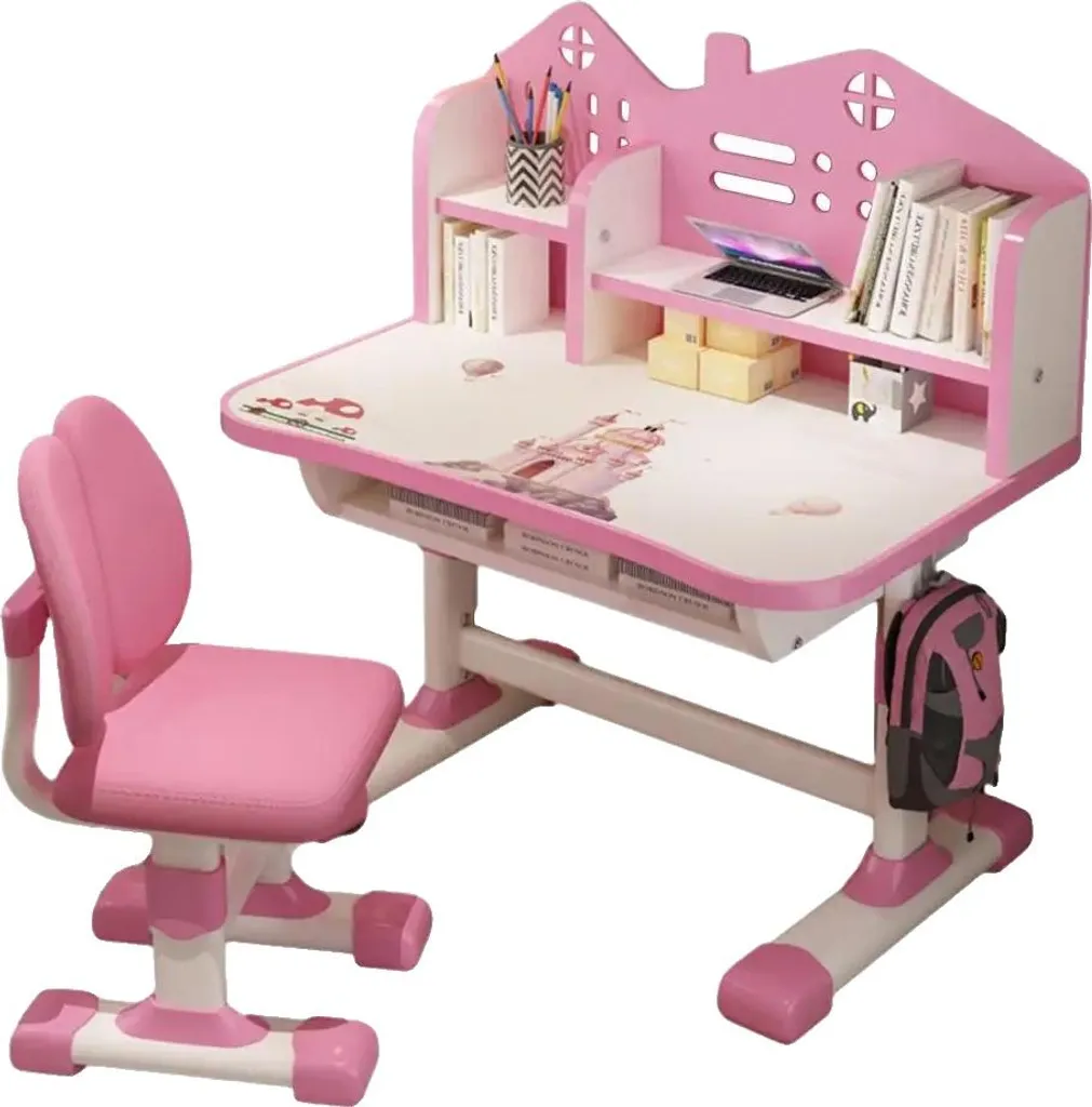 Chaise de bureau ergonomique rose pivotante avec assise réglable 45cm