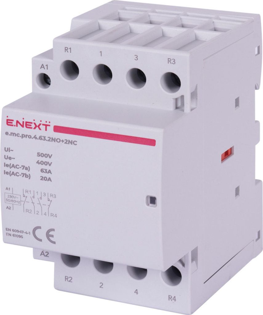 E.NEXT p005231 Modularschütz PRO 4P 63A 2NO+2NC 230V AC
