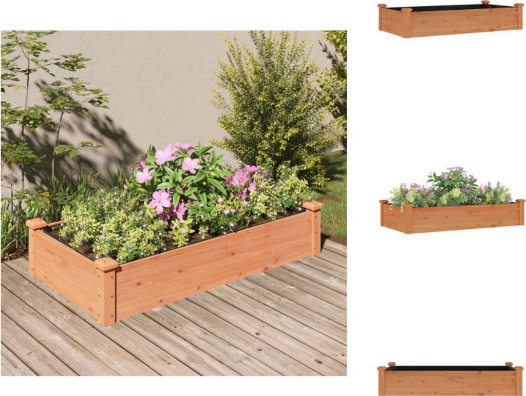 vidaXL Hochbeet mit Einsatz Braun 120x60x25 cm Massivholz Tanne - Blumentöpfe & Pflanzgefäße