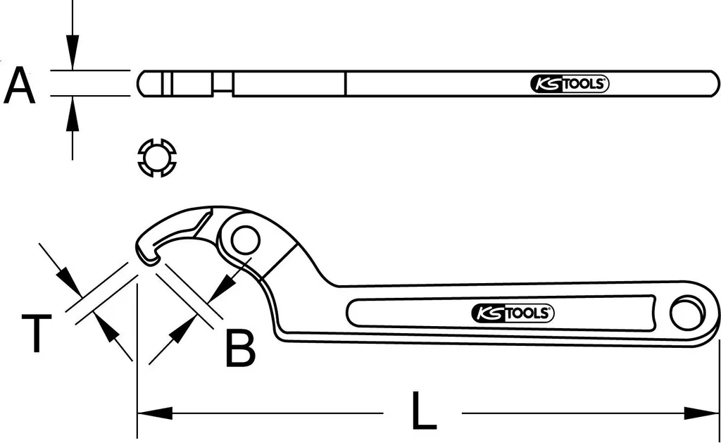 Offerta Chiave a Gancio KS TOOLS 517.1319 - 80-120mm Acciaio Top - 4