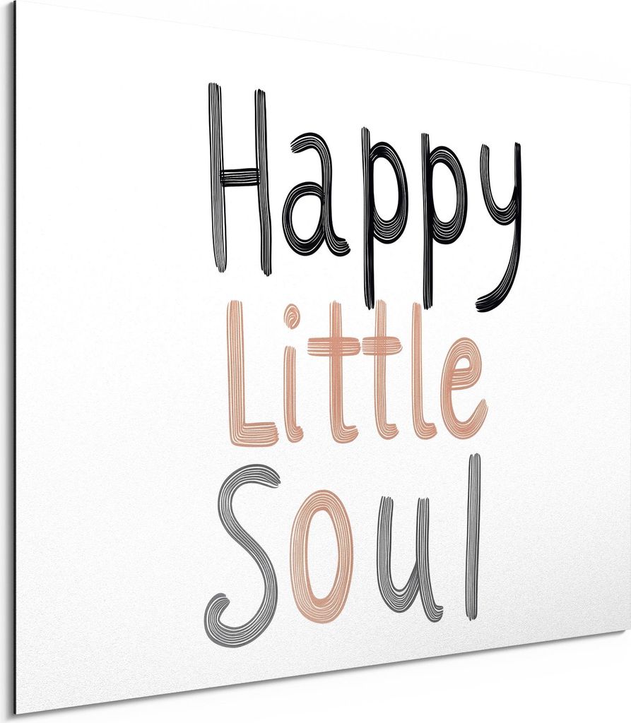 DEQORI Alu-Dibond Bild Weiß 40x30 cm 'Glückliche Kinderseele' Wandbild Metall dünn Design