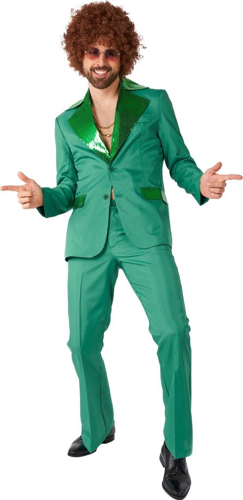 Disco Kostüm grün Partyanzug - Karneval Halloween Größe: XXL