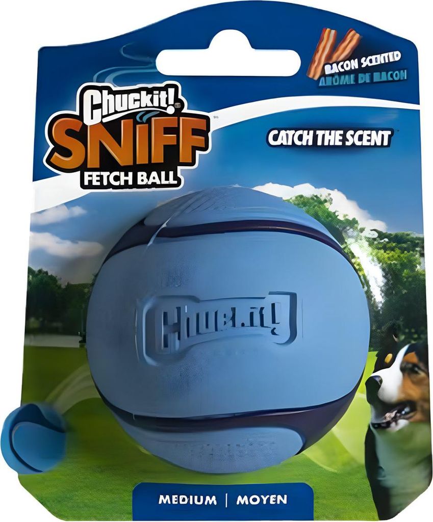 Chuckit Sniff Fetch Ball Bacon MD 1-pack